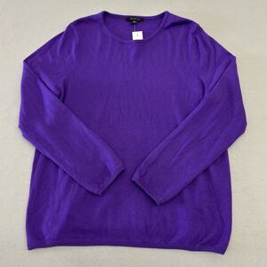 Ann Taylor Purple Crew Neck Knit Sweater